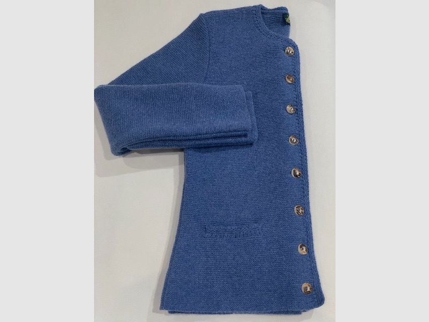 Cardigan classico da donna in lana merino blu chiaro