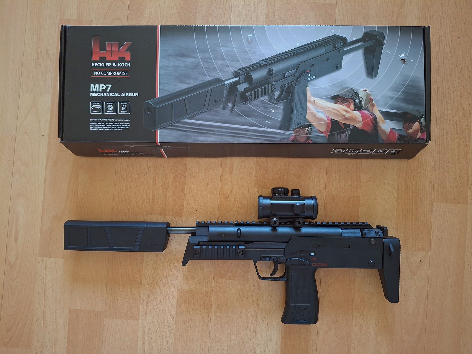 Heckler & Koch MP7 SD veerdrukgeweer caliber 4,5 mm Diabolo OVP