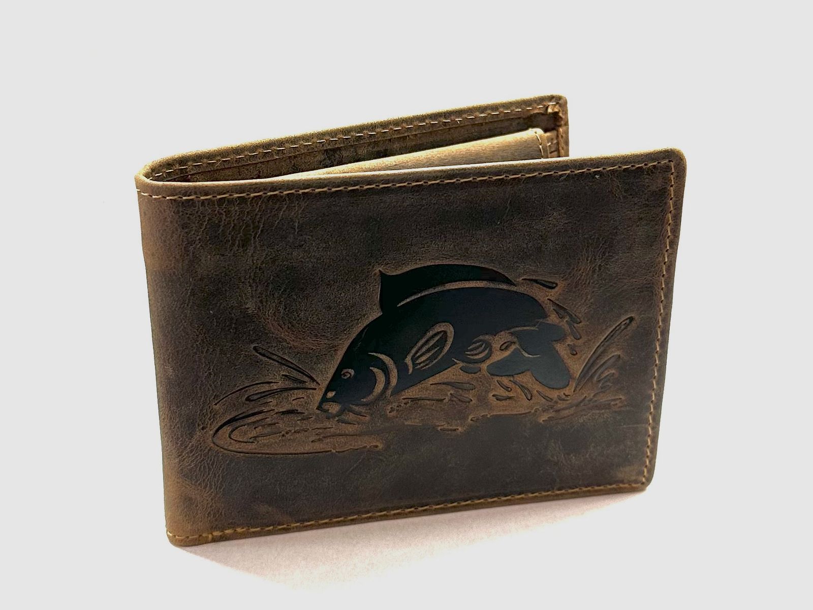 Greenburry Leder Geldbörse Vintage Karpfen Motiv 1705-Karpfen