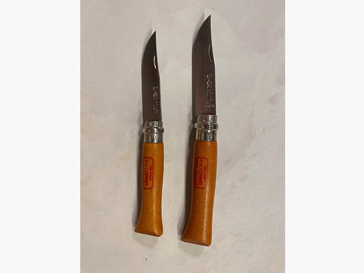 2× Opinel couteaux pliants – France – poignée en bois – inoxydable