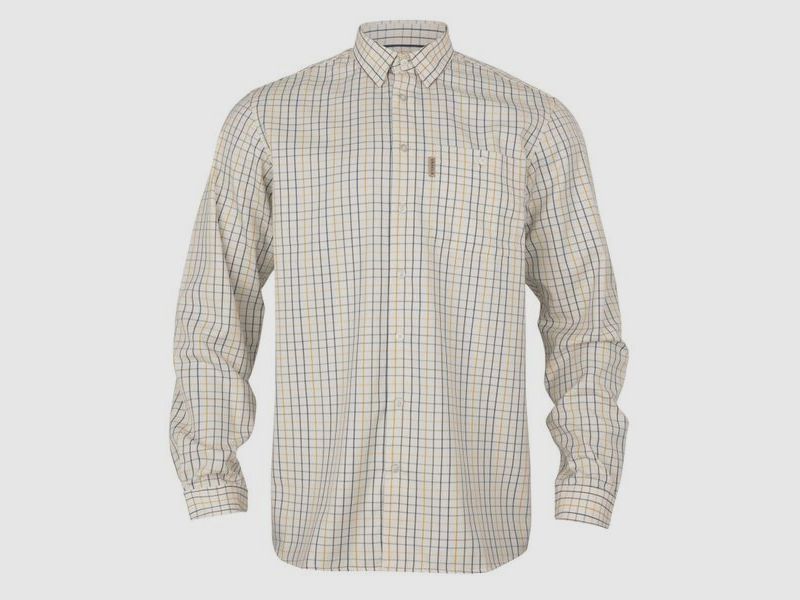 Härkila Haywood Uldblanding L/S Skjorte Arrowwood Yellow Check, billede 1 af 8