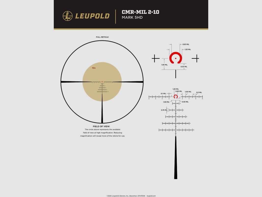 Zielfernrohr LEUPOLD Mark 5HD 2-10x30 FFP CMR-MIL M5C3 Dark Earth, Bild 6 von 6