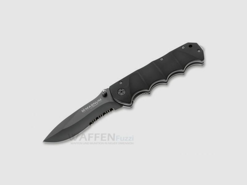 Couteau de poche Black Spear avec lame ondulée