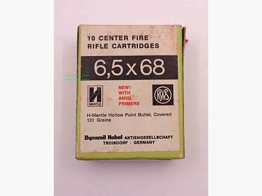 RWS (WZd.Fa.Rottweil) geweerpatronen 6,5x68