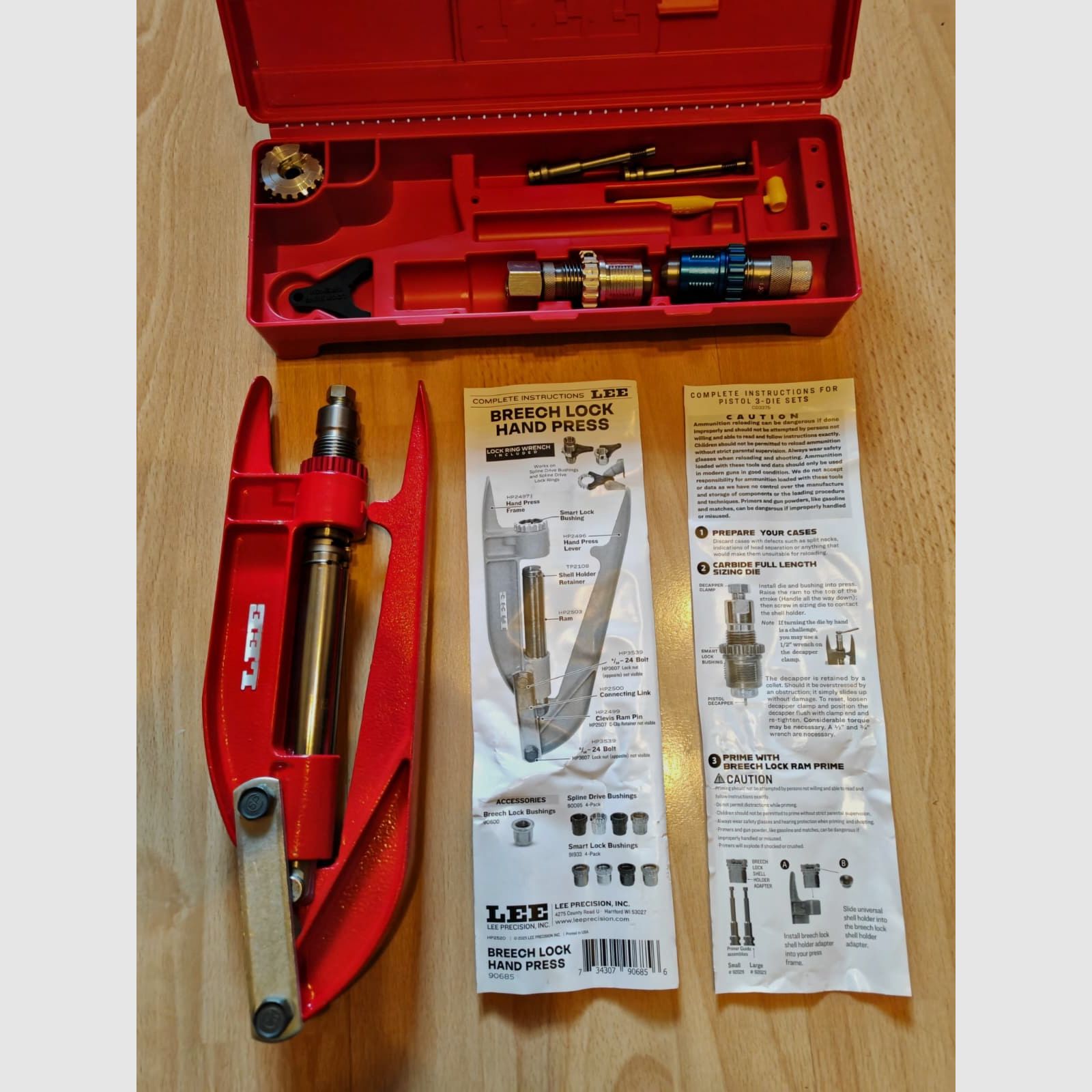 Lee Precision 9 mm Luger reloading set with Breech Lock hand press | NEW | Currently not available!