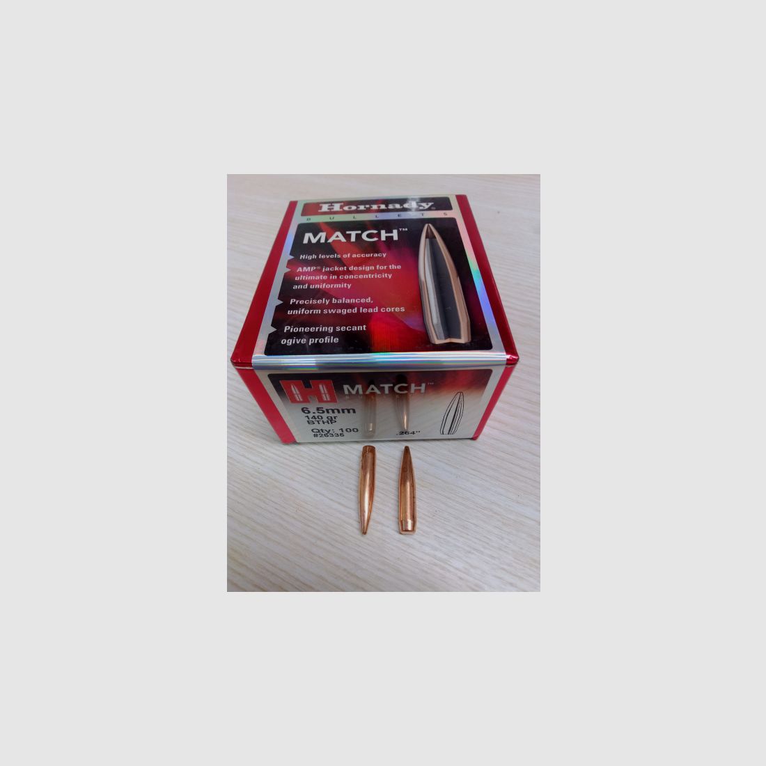 Hornady Geschosse 6,5 .264 9,1g/140grs. BTHP Match 26335 100Stk.