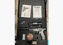 Walther Nighthawk Set, CO2, pistola ad aria, incl. ottica (reddot), compensatore & valigetta,