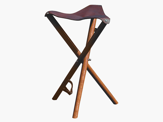 Trípode compacto con asiento de cuero