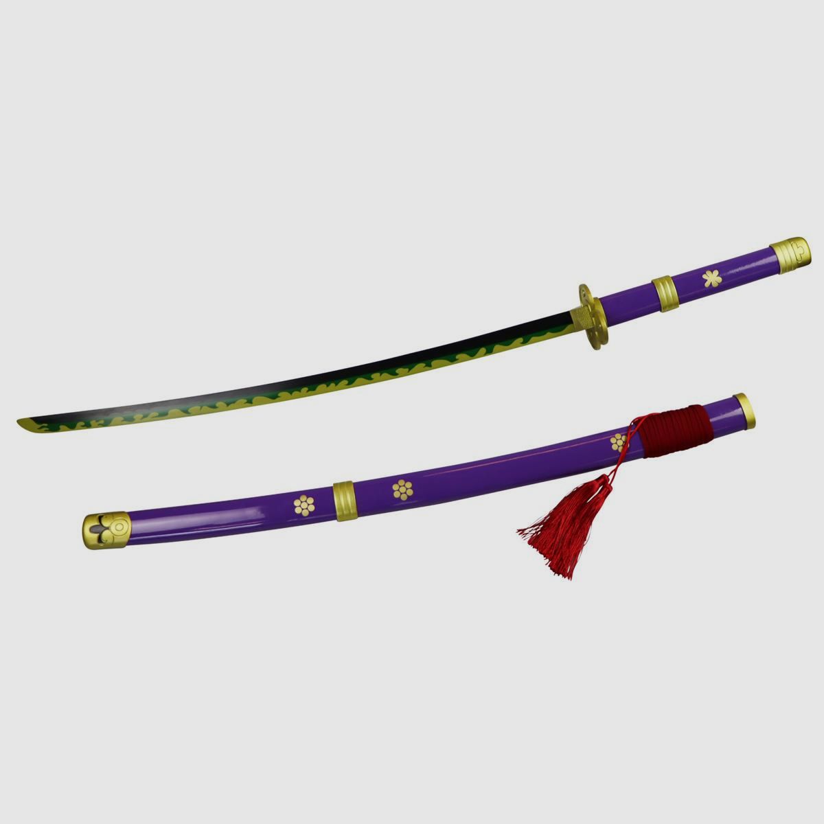 Deko Katana mit Holzklinge Enma Roronoa Zoro One Piece Samurai Schwert stumpf