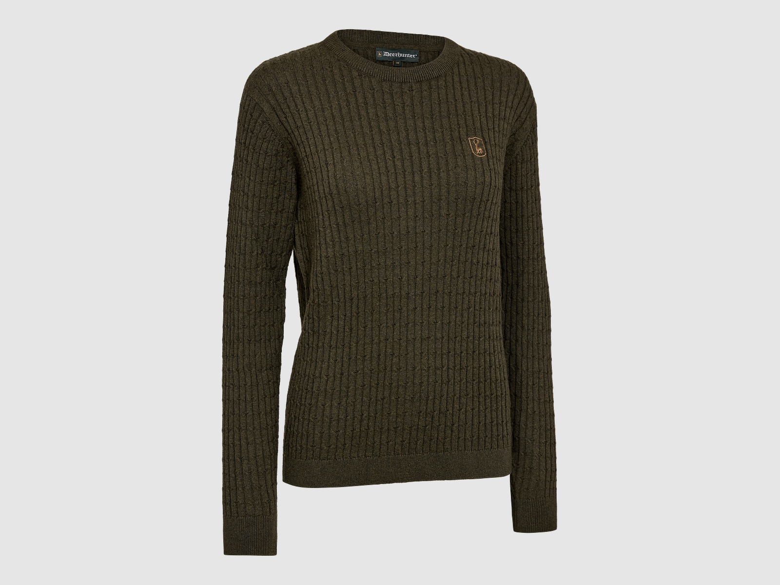 Lady Harrington Sweter w Warkocze - Forest Ember Melange - Rozmiar damski: 38