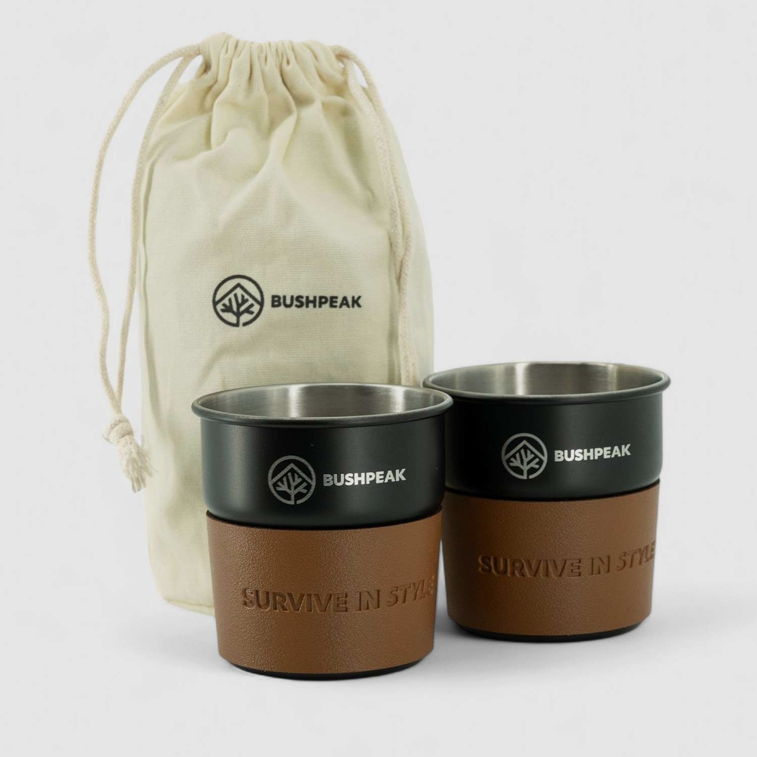 Set de 2 tazas de acero inoxidable Bushpeak