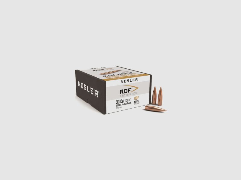 Proiettile Nosler .30/.308 RDF 168GR Jacketed HPBT 100 pezzi