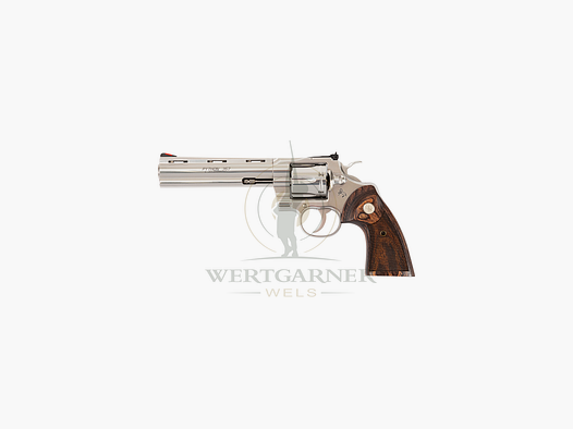 Colt Phyton 6" .357 Magnum. Stainless Steel, Holzgriffe