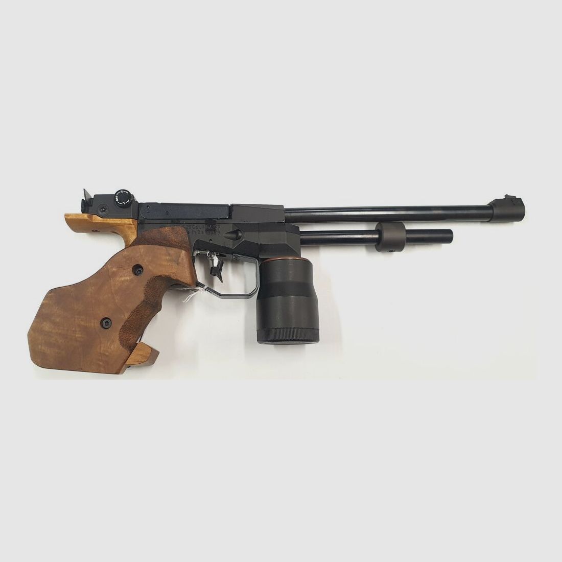 Feinwerkbau CO2 Pistole Mod. C25 Kaliber 4,5mm Diabolo, F im Fünfeck mit Koffer und Zubehör, links