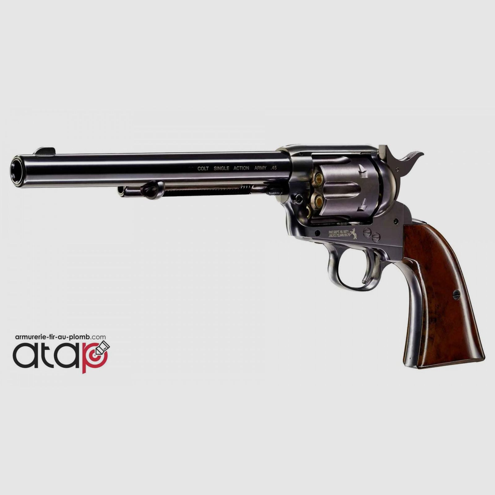 Colt SAA 45 Revolver À Bille Acier Canon 7,5" Couleur Bleu Jaspé, image 3 sur 3