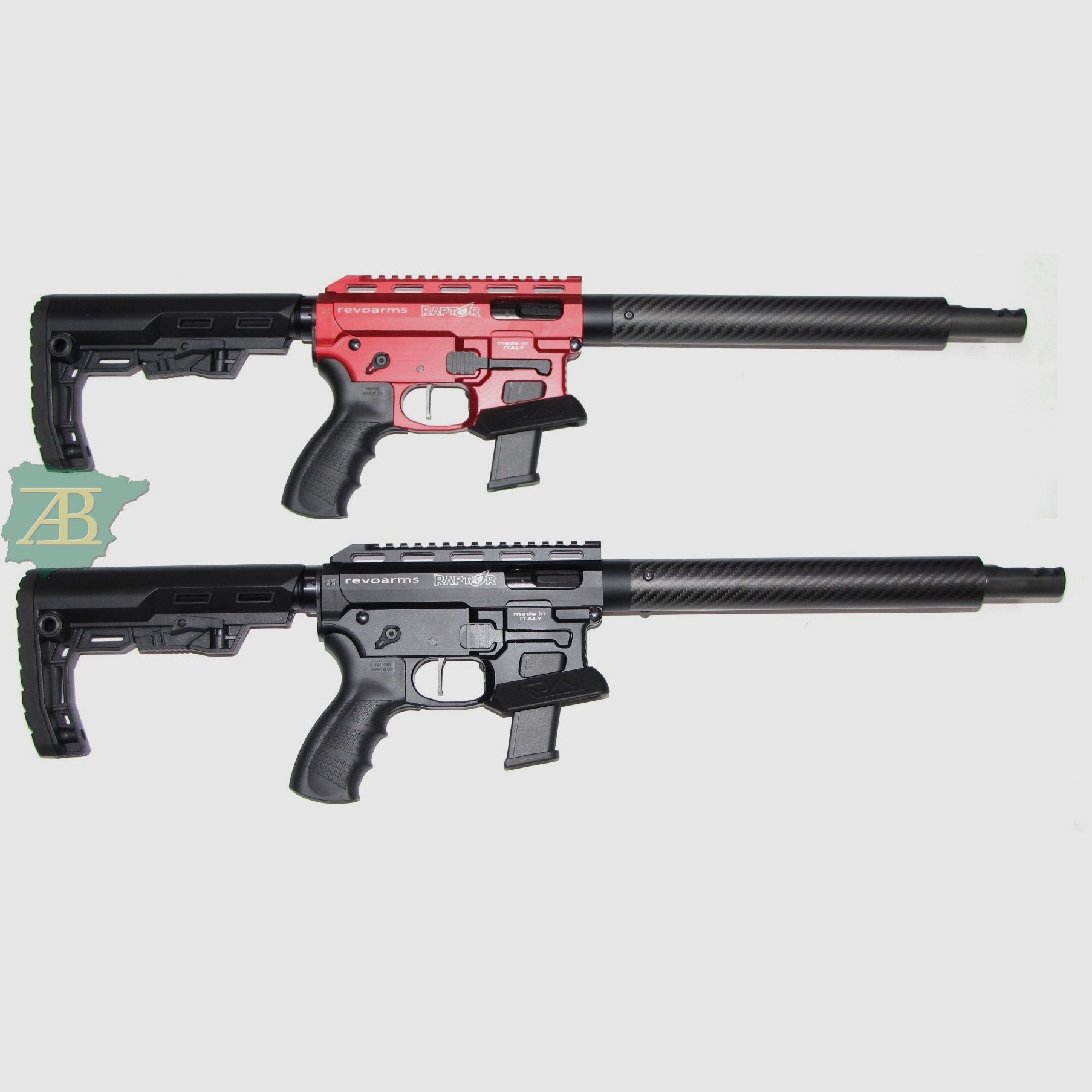 Semi-automatisch Geweer REVO ARMS AR9 BLACK / RED RAPTOR 12,5″ 9 MM PB, afbeelding 1 van 7
