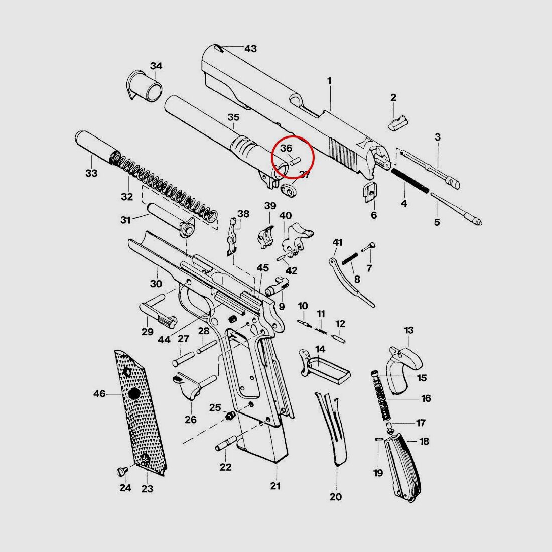 Eemann Tech Link Pin for 1911/2011, silver, image 3 of 3