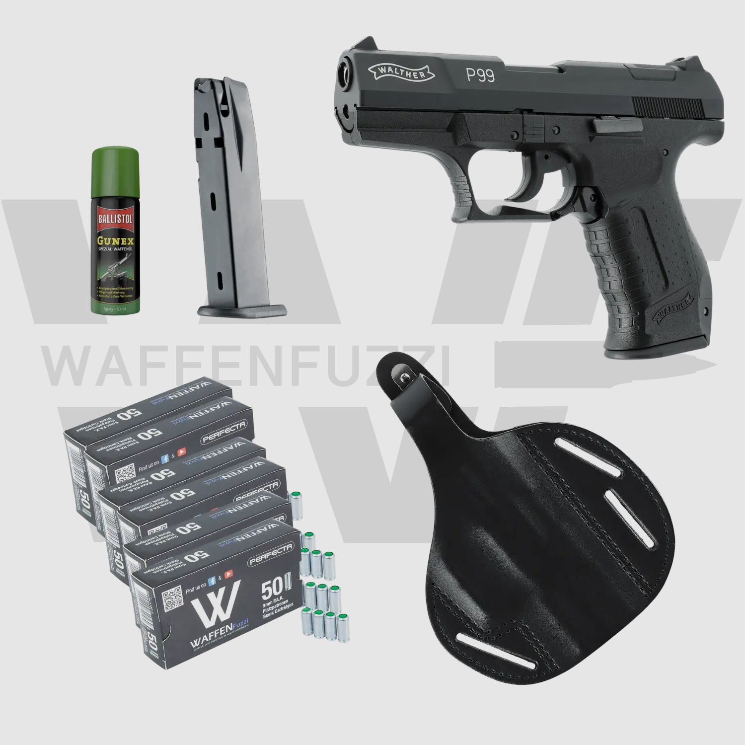 Walther P99 "L" Set de Pistola de Fogueo Calibre 9mm PAK