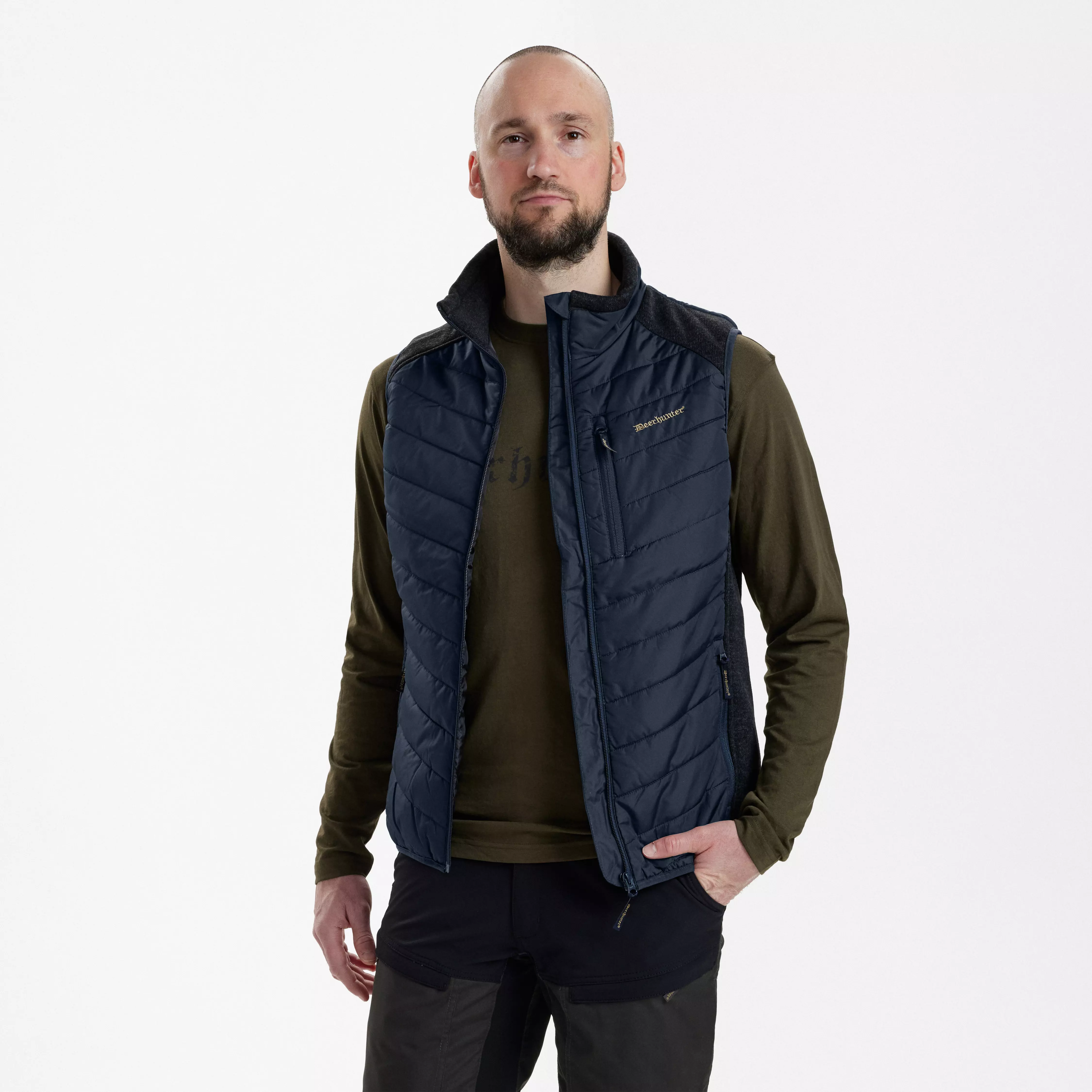 Moor gilet imbottito con maglia - Dark Blue
