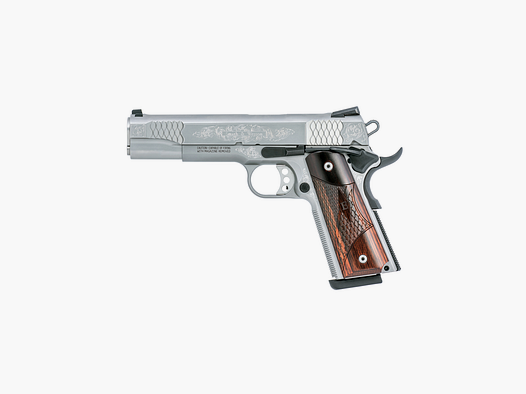 Smith & Wesson Pistol SW1911 Engraved .45 Auto Silver