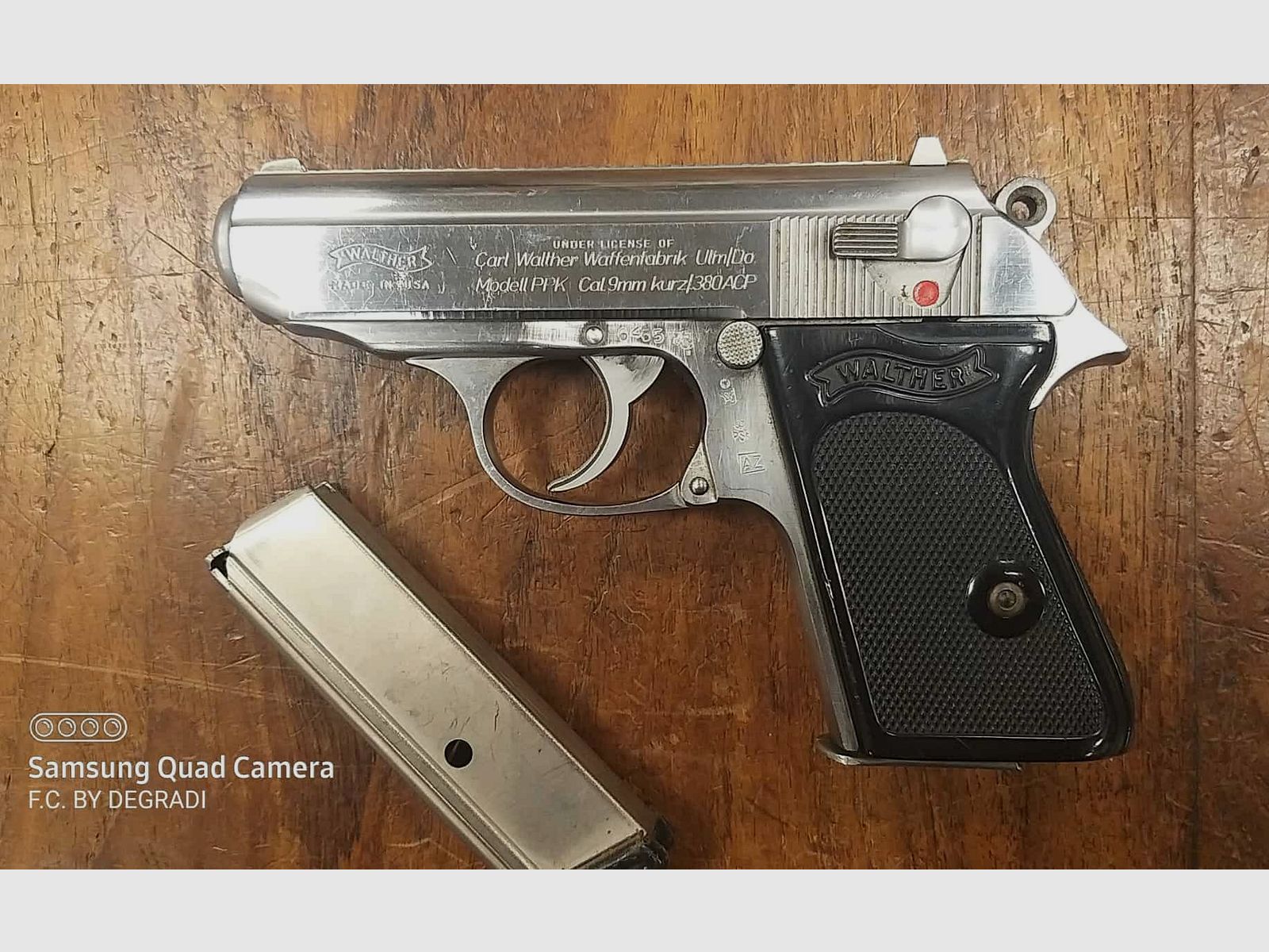WALTHER PPK INOX by INTERARMS CALIBRO 380 AUTO, immagine 2 di 3