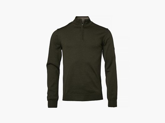Chevalier Aston Camisa de Manga Larga Merino con Media Cremallera para Hombre, S, Verde Oscuro