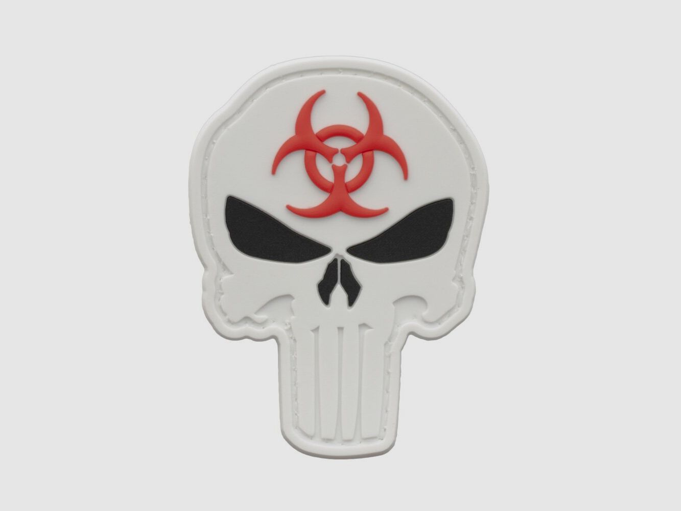 Biohazard Punisher Skull Patch Weiß