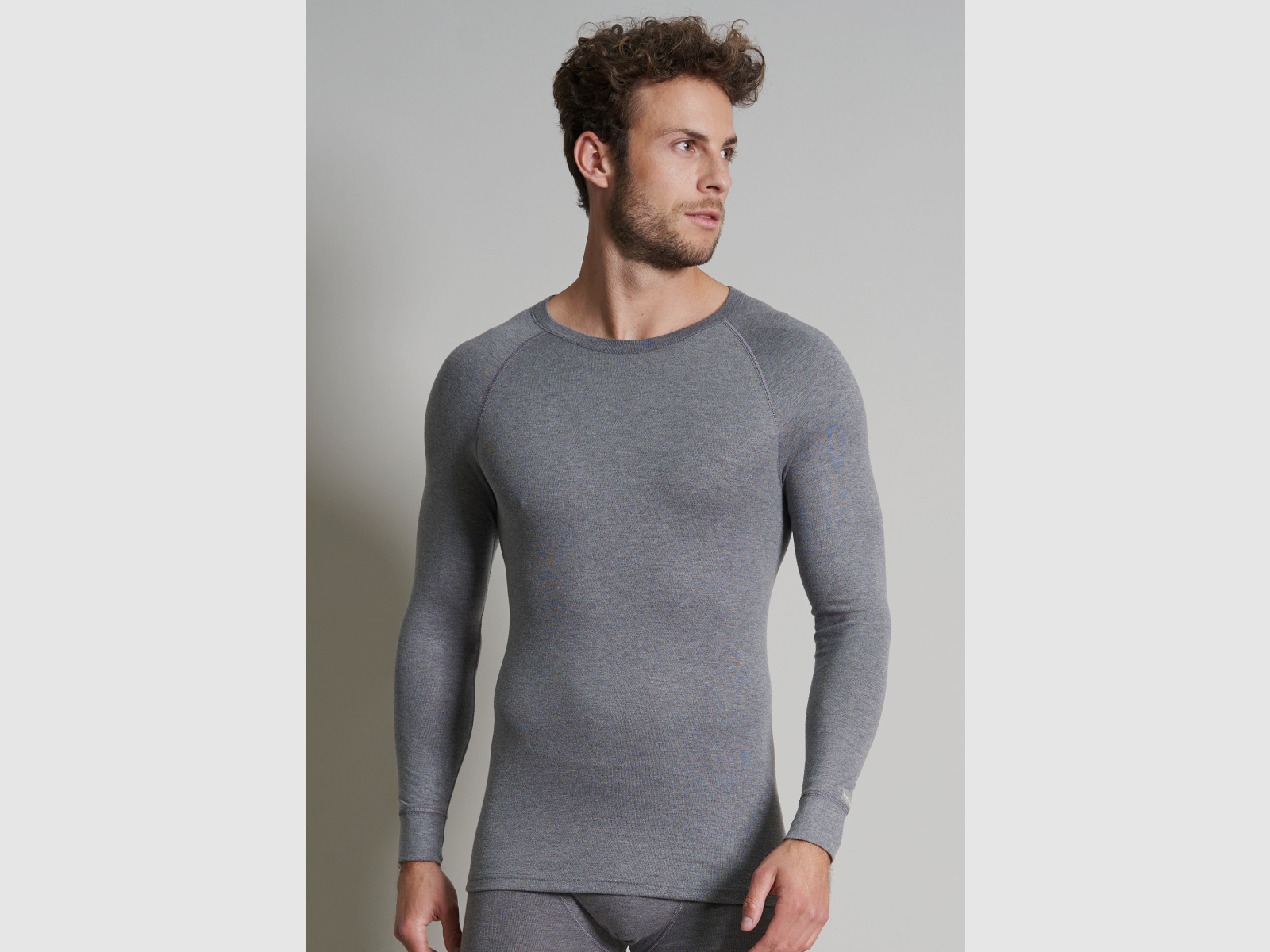 CECEBA Thermo Sport 1/1 Arm Shirt Grau Dunkel Melange