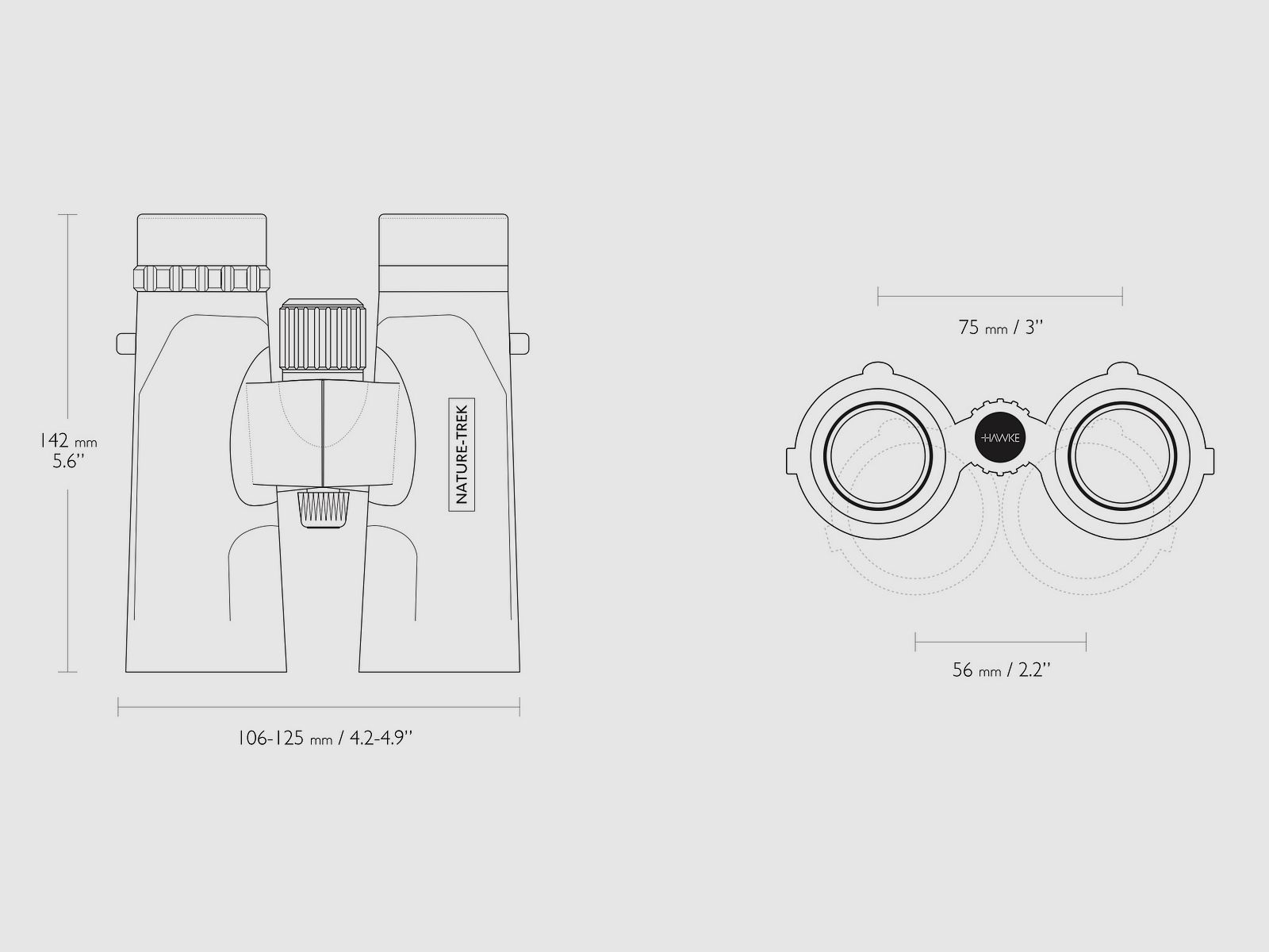 HAWKE 35103 Nature Trek Fernglas 10x42 FMC Wasserdicht mit Tasche und Riemen