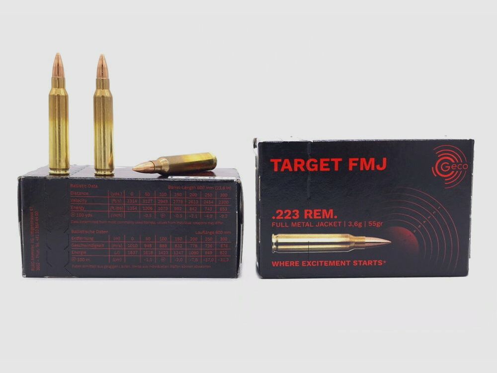 GECO .223 Rem. Geco Target 3,6g/55gr. VM 1000 Stück