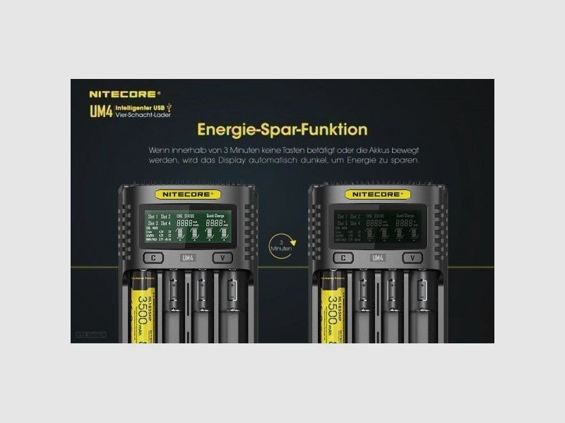 Nitecore USB-Ladestation UM4, Bild 2 von 6