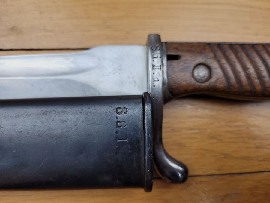 Rare bayonet "V notch" 98/05 – V-shaped pommel – Weimar Police – Prussia – additionally ground saw! – TOP!, image 12 of 22