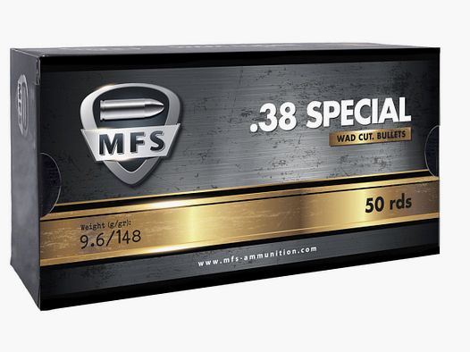 Cartouches MFS .38 Special 146 gr Wad Cutter LWC X50