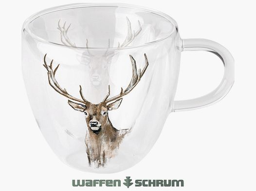 AKAH Glasbecher Rothirsch Doppelwand-Glas / 200ml