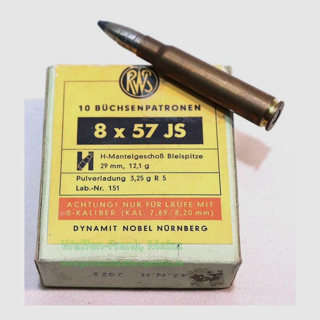RWS (WZd.Fa.Rottweil) Büchsenpatronen 8x57JS
