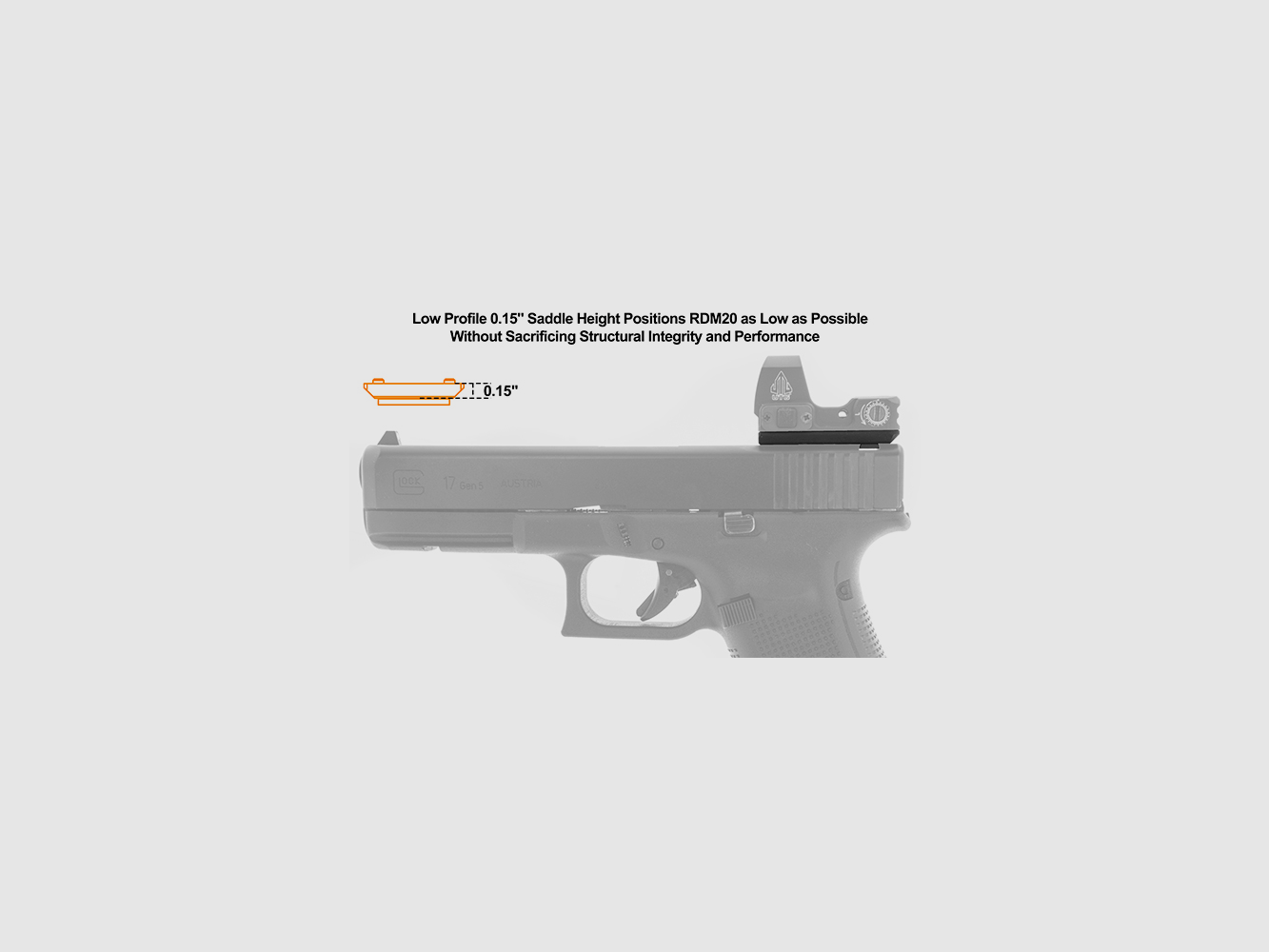 UTG® Super Slim RDM20 montaż do jaskółczego ogona szczerbinki Glock, zdjęcie 3 z 3
