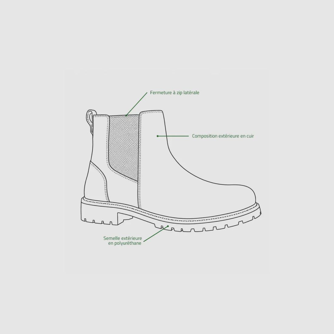 Bottines Ayoka Touk aus braunem Leder mit seitlichem Reißverschluss, Bild 3 von 12