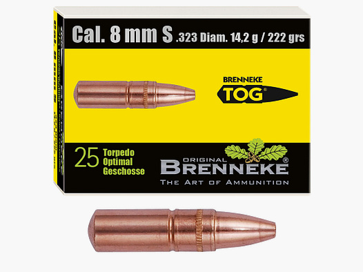 Brenneke bullet 8mm S (.323) TOG 14.2g / 220grs 25 pieces