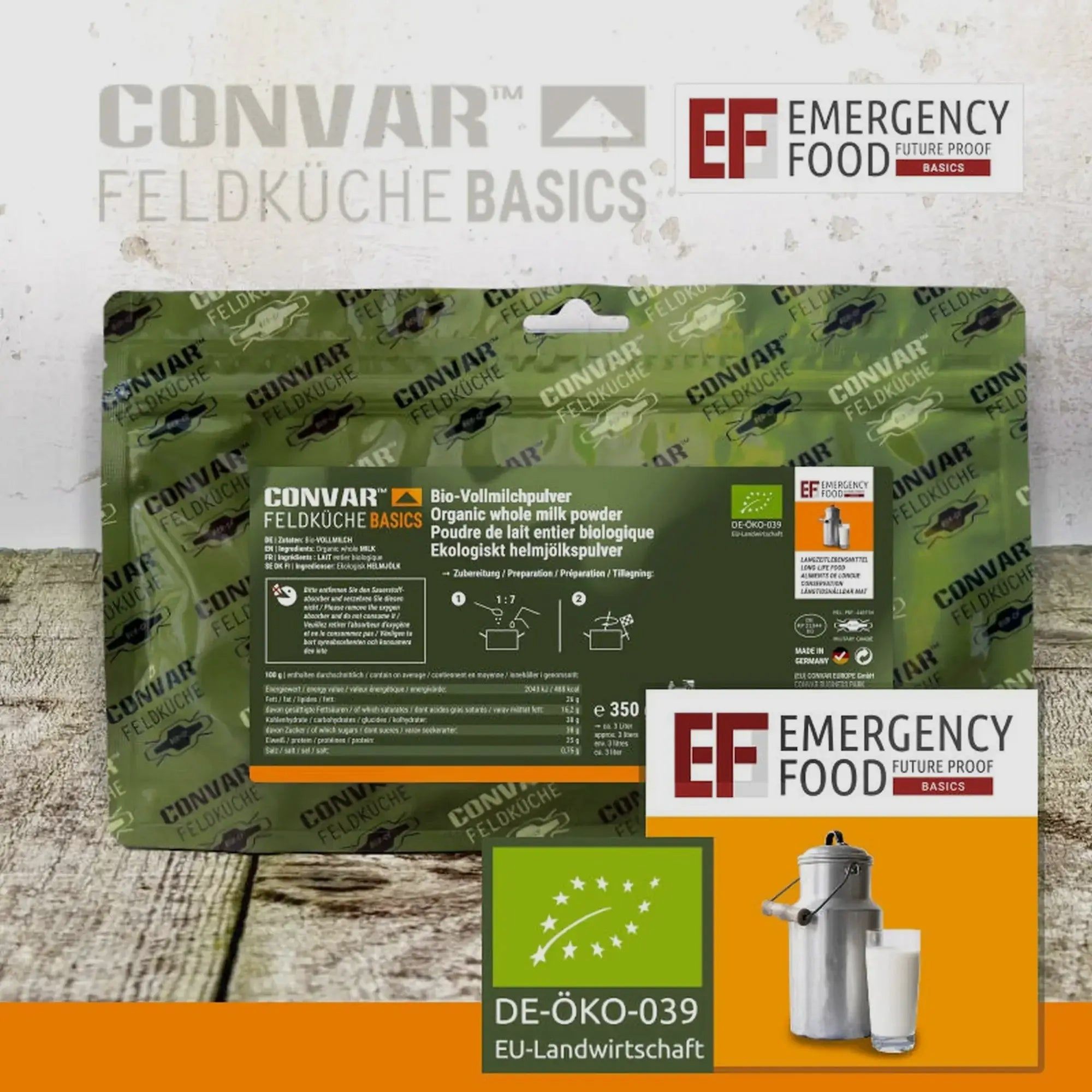 Comida de emergencia Comida de emergencia Básicos de cocina de campo Leche en polvo orgánica 350 g