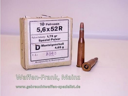RWS (WZd.Fa.Rottweil) D-Mantelgeschoss 3,65 g 5,6x52R