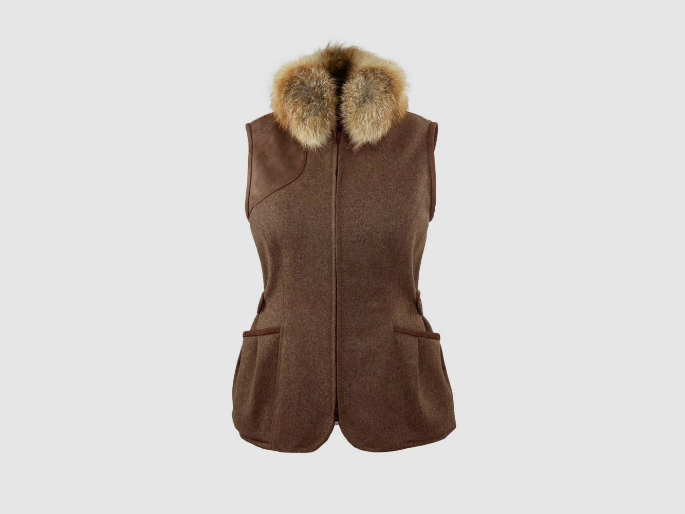 Ladies' Loden hunting vest "Waldschnepfe", brown