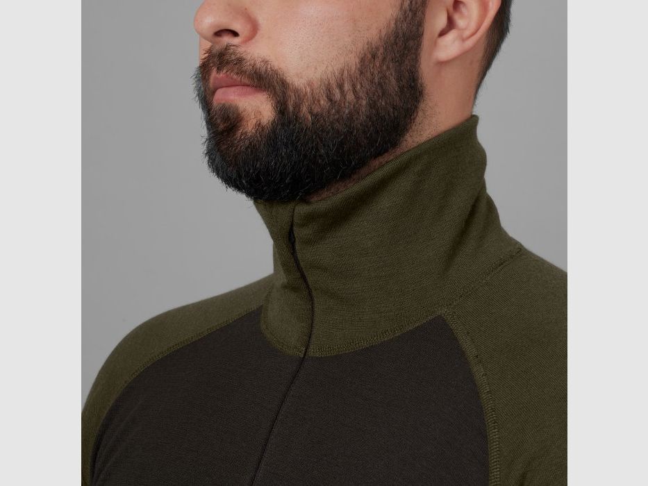 Podkoszulek Harkila base warm ZIP NECK willow green/shadow brown (200105663), zdjęcie 6 z 11