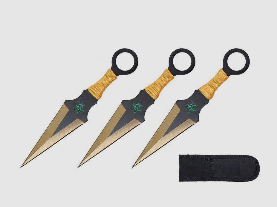 Set di 3 coltelli da lancio Zombi Kunai