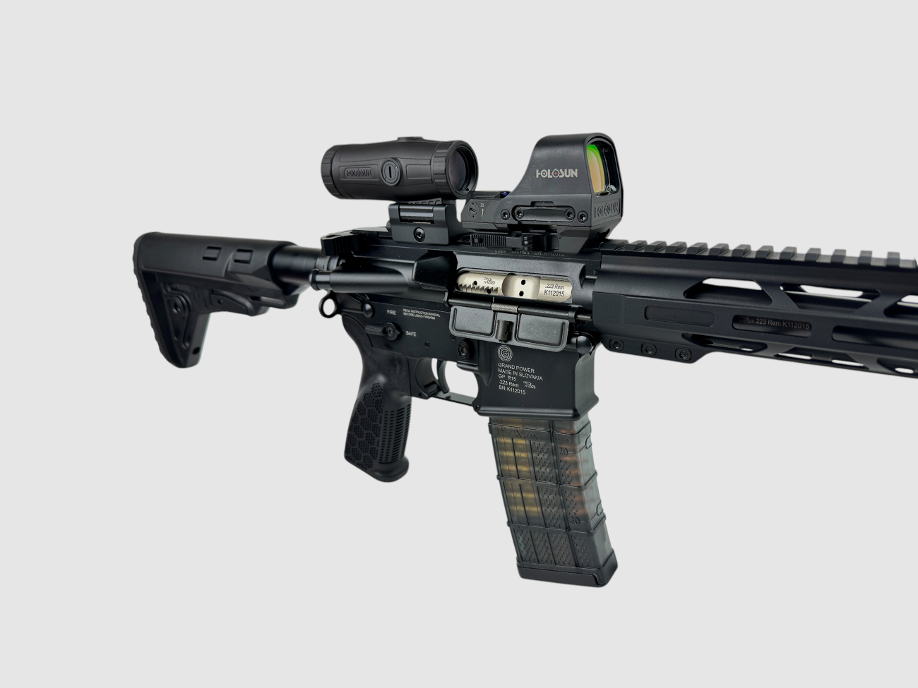 Setangebot !! Grand Power GP R15 11'' Kal. .223 Rem/5,56 Nato mit Holosun HS510C Combo mit HM3X Magnifier 3x, Bild 4 von 5