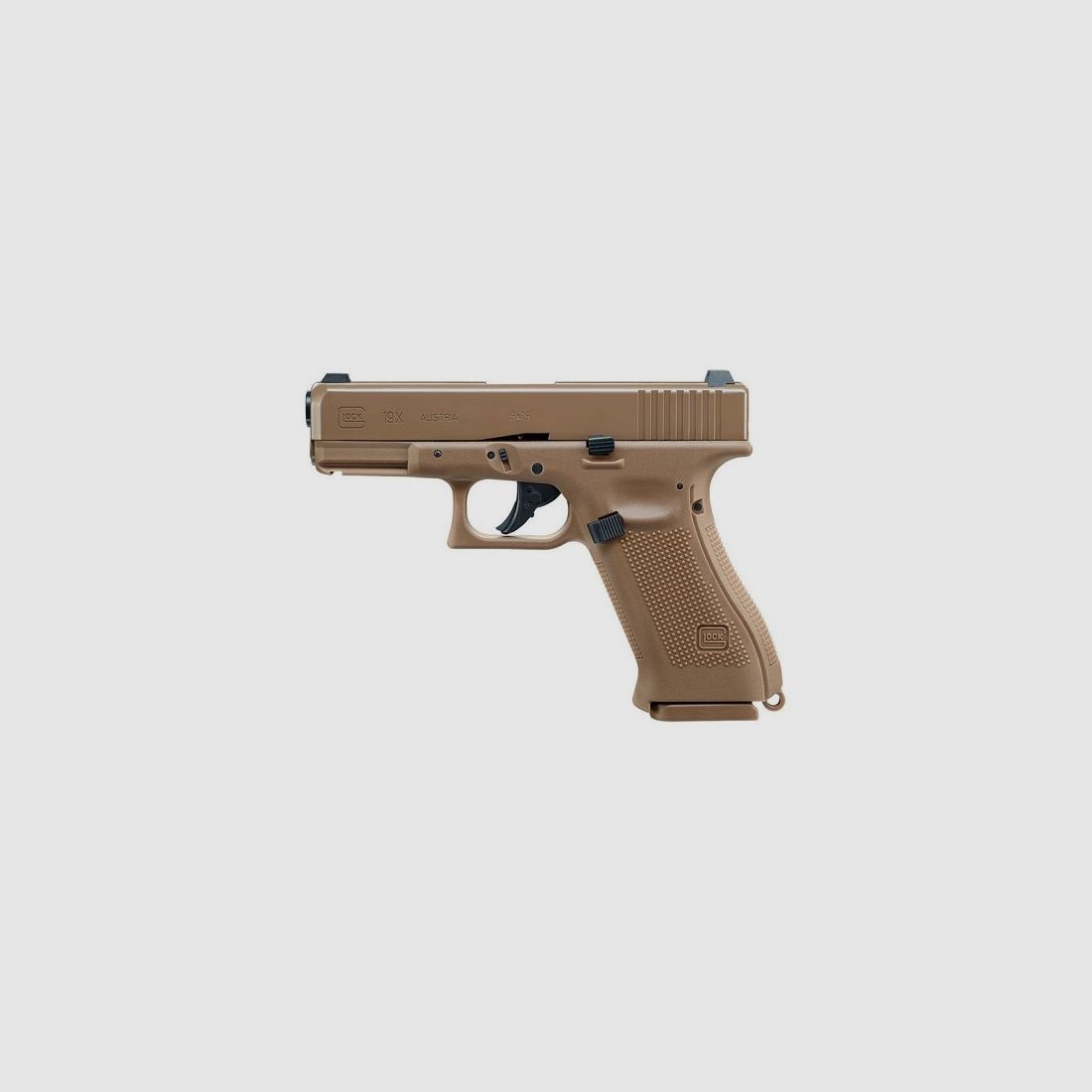 GLOCK 19 X Coyote-Blow Back SA-DA Druckluftpistole cal. 4,5mm BB