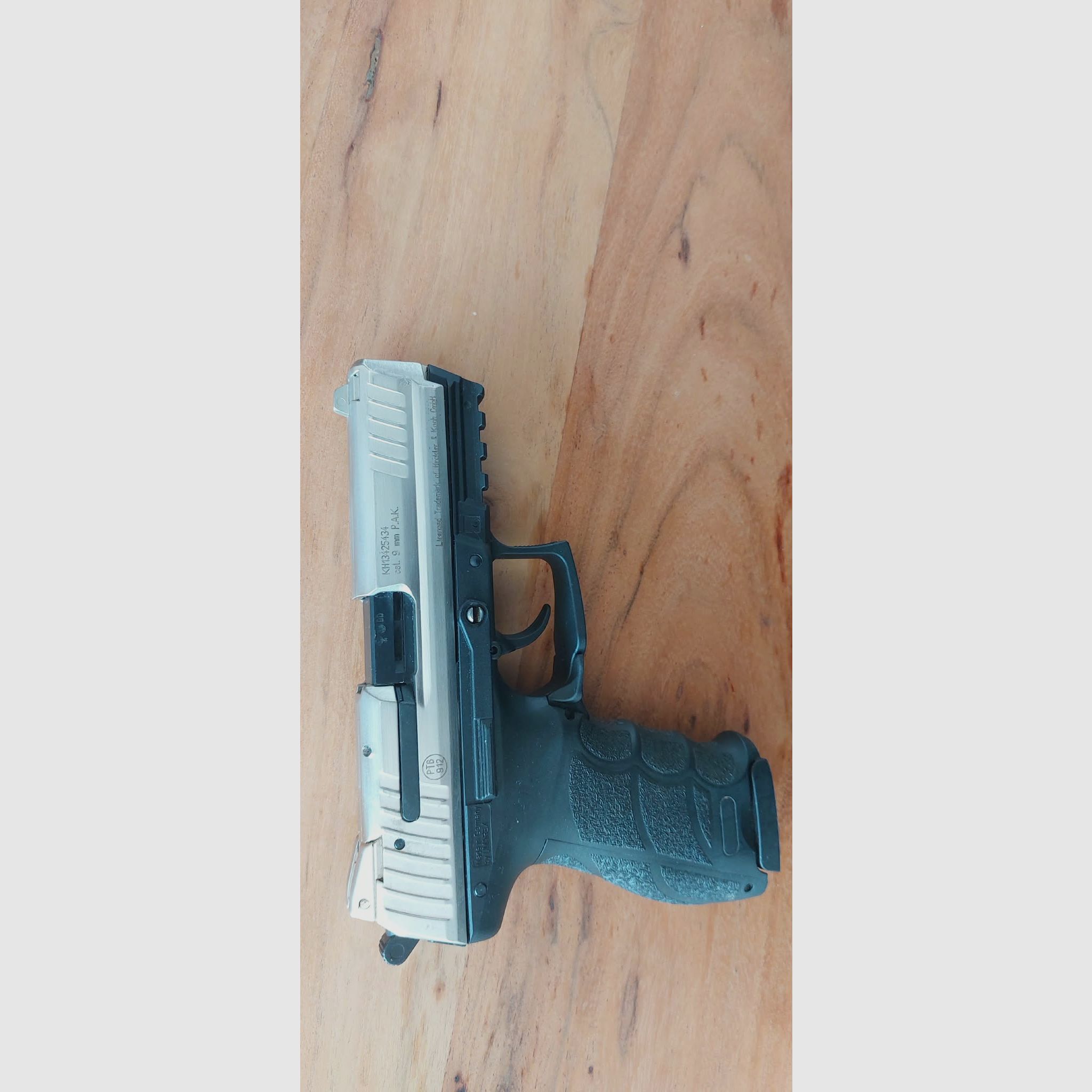 TOP Heckler & Koch  P30  / Edition vernickelt / Vollstahl / Kal. 9 mm P.A.K. zu VERKAUFEN!, Bild 2 von 6