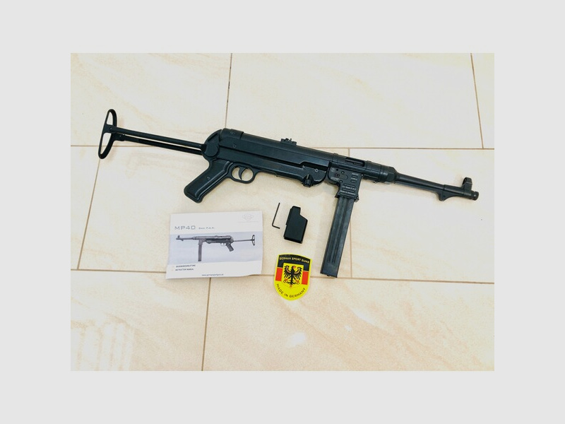 ••• GSG MP40 Schreckschuss Maschinenpistole / 2. Generation / PTB 987 / Zubehör / OVP •••