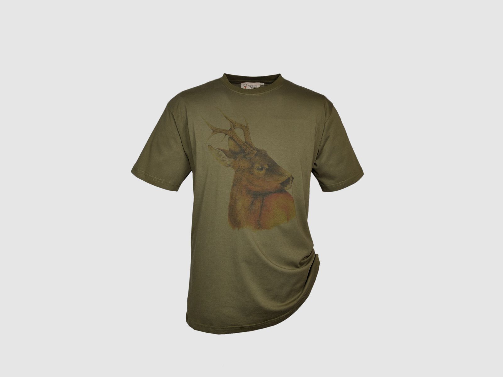 T-Shirt Motiv Rehbock - bunt, Rundhals