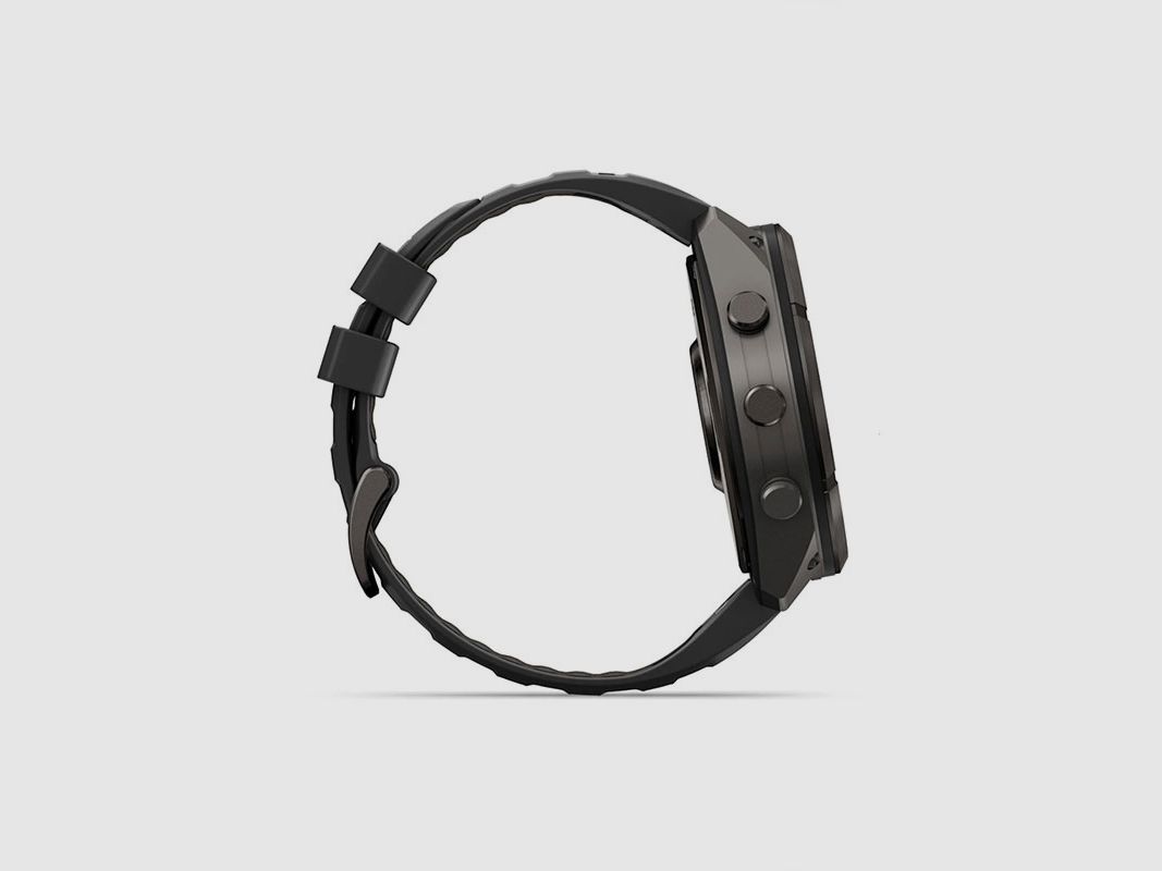 WATCH – GARMIN – FĒNIX® 9 PRO | 51MM | AMOLED | Titanium DLC Carbon Gray with Black/Pebble Gray Silicone Strap, image 5 of 13