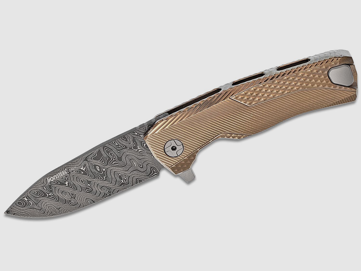 ROK DD GL, Nichols Scrambled Damascus-Klinge, Griff aus goldfarbenem Titan | 97320